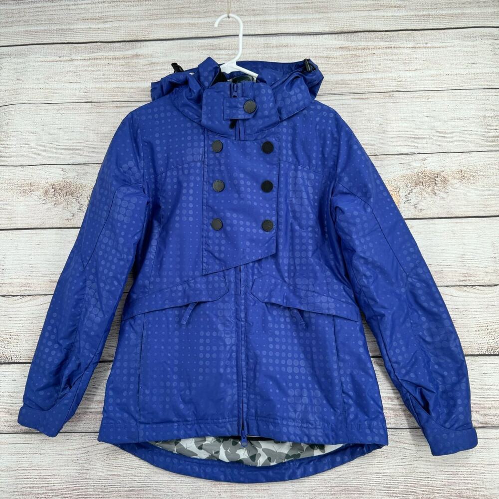 555 Triple Nickel Geometric Print Ski Snowboard Jacket Womens Size S Purple/Blue